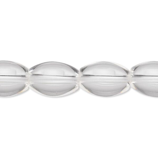 Quartz crystal 1pkg1, oval bead natural 8 inch 14x10mm image number 0