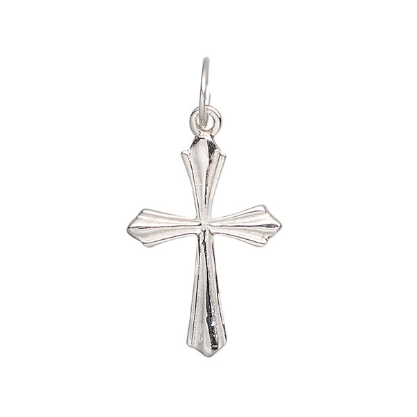Drop, sterling silver, 22.5x17mm cross. Sold individually. image number 0