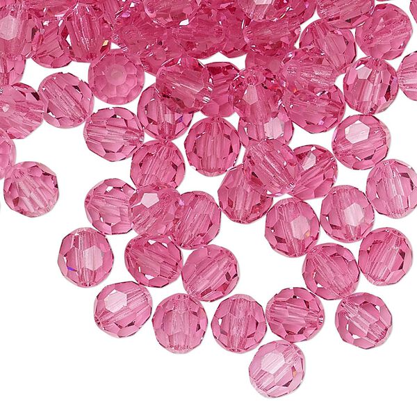 Bead 288pk rose, Preciosa Czech crystal 6mm round image number 0