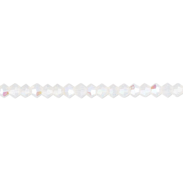 Bead 1pk 16 facets translucent clear frosted AB, Celestial Crystal® 3mm bicone 15.5-16 inch image number 0