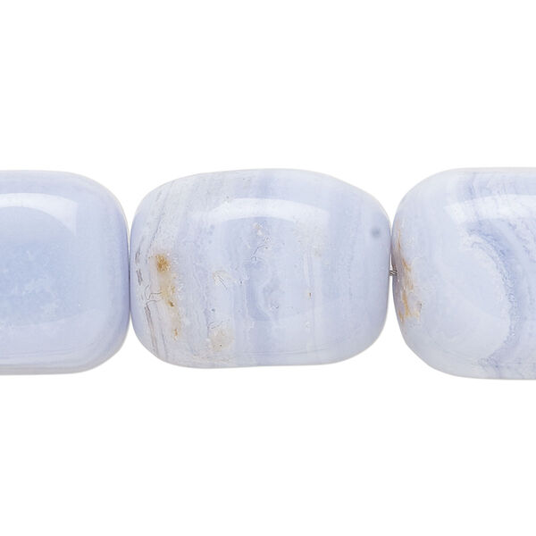 Blue lace agate 1pkg1, tumbled nugget bead natural 15.5-16 inch large image number 0