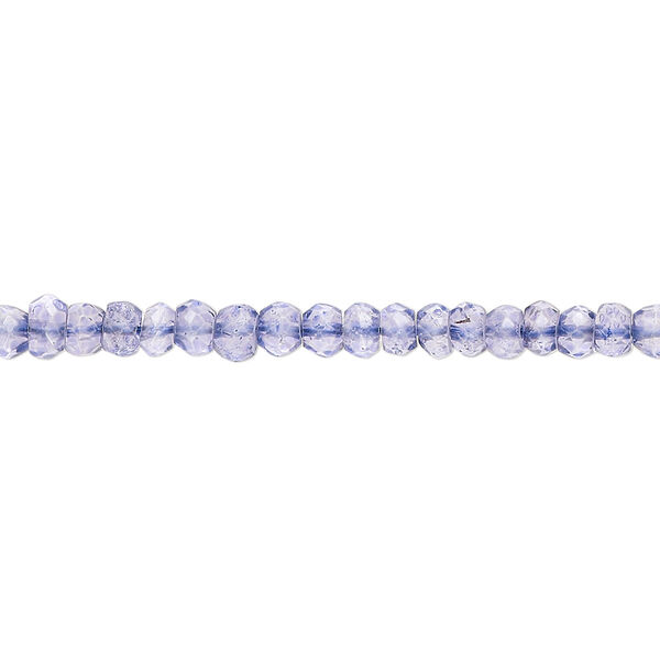 Quartz crystal 1pkg1, hand-cut faceted rondelle bead 13 inch 3x2mm-4x3mm image number 0