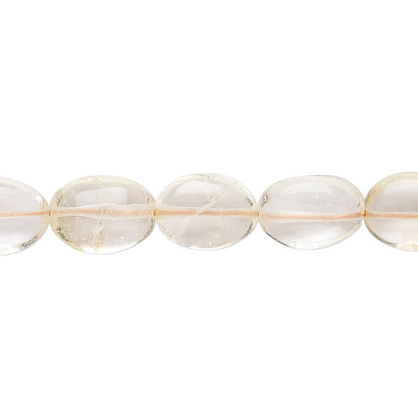 Citrine 1pkg1, hand-cut puffed oval bead 7 inch 10x8mm-13x9mm image number 0