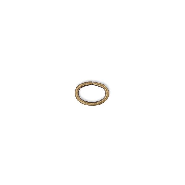 Jump ring, antique gold-plated brass, 8x6mm oval, 6.2x4.1mm inside diameter, 18 gauge. Sold per pkg of 500. image number 0