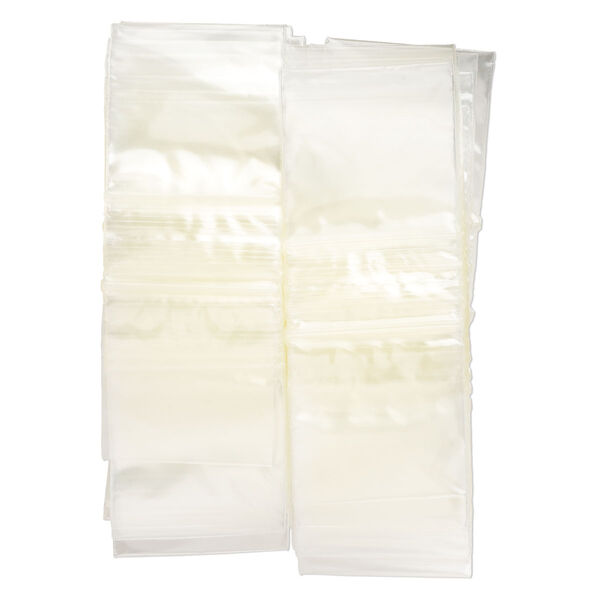 Bag, Tite-Lip™, oxo-biodegradable plastic, yellow, 1-1/2x1-1/2 inch top zip. Sold per pkg of 100. image number 1