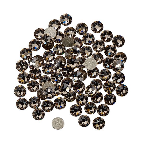 Flat back 144pk greige foil back, Crystal Passions® 3-3.2mm rose round SS12 2088 image number 0