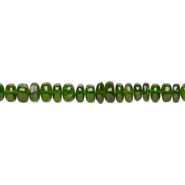 Chrome diopside 1pkg1, hand-cut rondelle bead natural 13 inch 4x2mm-6x4mm image number 0