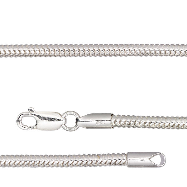 Dione® Easy-On Chain, sterling silver, 3mm snake, 8 inches with lobster claw clasp. Sold individually. image number 0