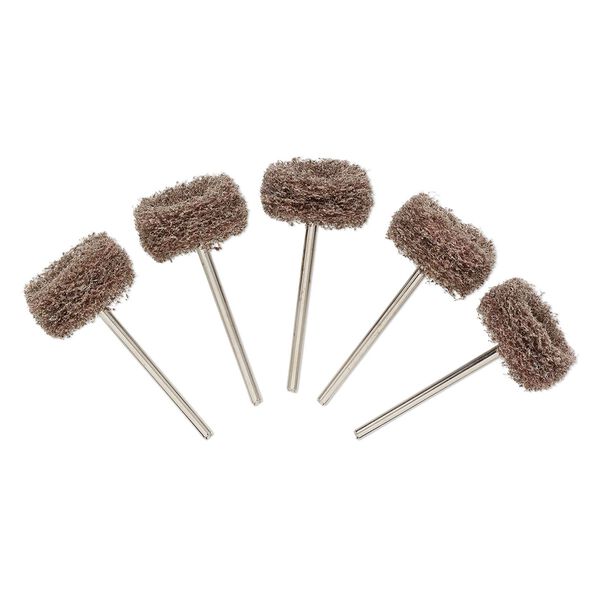 Fiber wheel, steel and nylon, brown, coarse, 1-3/4 inch with 3/32 inch mandrel diameter and 7/8 inch head. Sold per pkg of 5. image number 0
