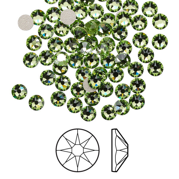 Flat back 1440pk peridot foil back, Swarovski® 3.8-4mm rose round SS16 2088 image number 0