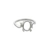Ring, Sure-Set™, sterling silver, swirl band with 10x8mm 4-prong oval setting, size 8. Sold individually. image number 0