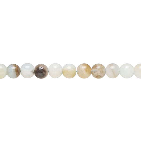 Flower amazonite 1pkg1, round bead natural 15.5-16 inch 4mm image number 0
