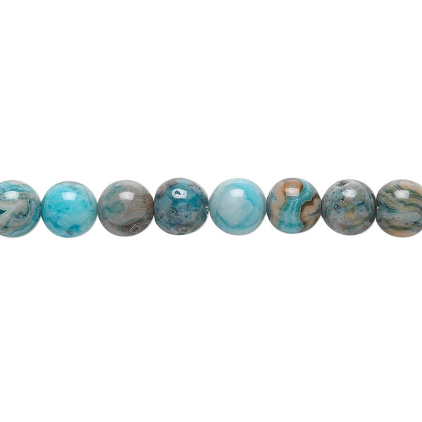 Crazy lace agate 1pkg1, round bead 15.5-16 inch 6mm image number 0