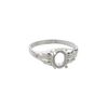 Ring, Sure-Set™, sterling silver, two-leaf band with 8x6mm 4-prong oval setting, size 7. Sold individually. image number 0