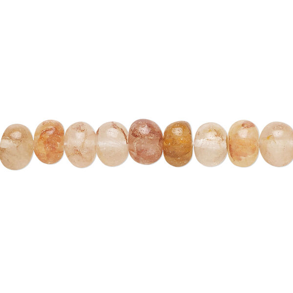 Yellow iron quartz 1pkg1, hand-cut rondelle bead natural 14 inch 6x5mm-7x6mm image number 0