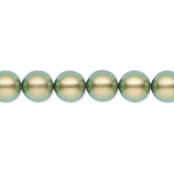 Pearl 50pk iridescent green, Crystal Passions® 8mm round 5810 image number 0