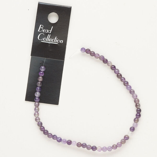 Amethyst 1pkg1, round bead natural 8 inch 4mm image number 0