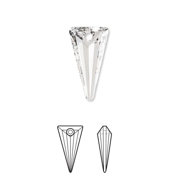 Drop 48pk crystal, Swarovski® 18x10mm pendant spike 6480 image number 0