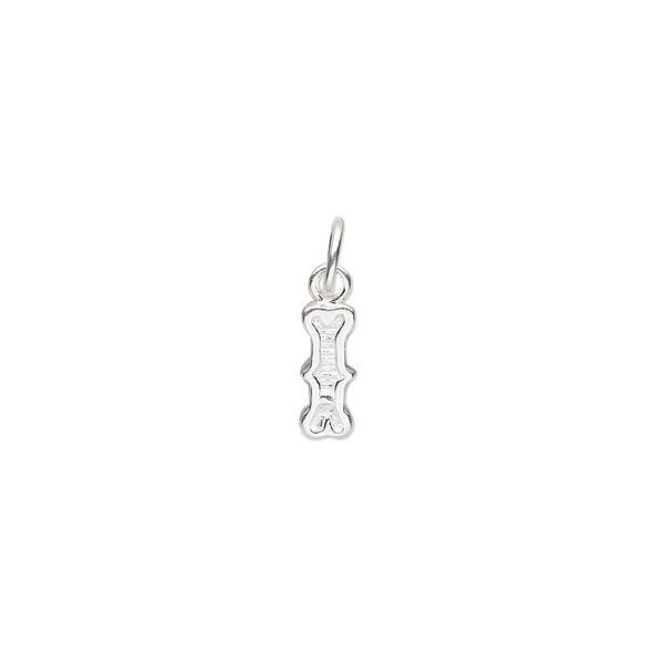 Charm, sterling silver, 10x3mm fancy block alphabet letter "I." Sold individually. image number 0