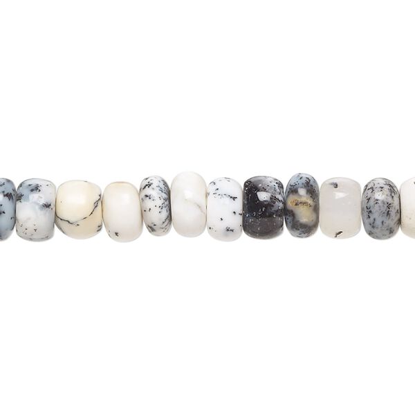 Dendritic opal 1pkg1, hand-cut rondelle bead natural 8 inch 7x3mm-8x6mm image number 0
