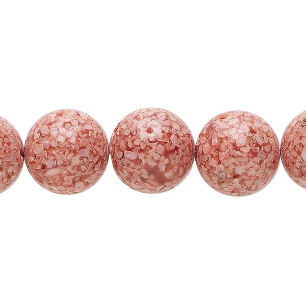 Multi-gemstone / mother-of-pearl shell / resin 1pkg1, round bead 15 inch 11-13mm image number 0
