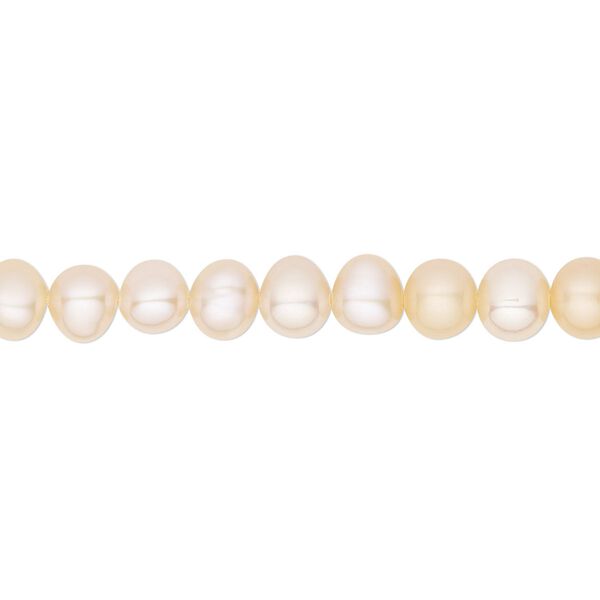 Pearl, White Lotus™, cultured freshwater, peach, 5-5.5mm semi-round, B grade, Mohs hardness 2-1/2 to 4. Sold per 15-1/2" to 16" strand. image number 0