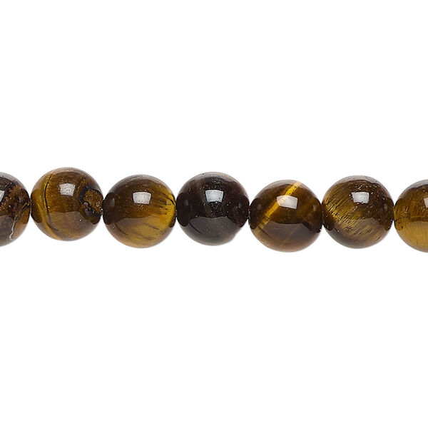 Tigereye 1pkg1, round bead natural C grade, 8 inch 7-8mm image number 0