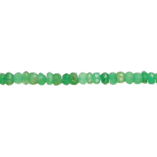 Chrysoprase 1pkg1, hand-cut faceted rondelle bead natural 13 inch 3x2mm-4x3mm image number 0