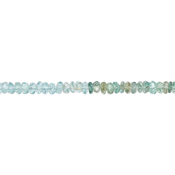 Apatite 1pkg1, hand-cut faceted rondelle bead natural 13 inch 3x1mm-4x2mm image number 0