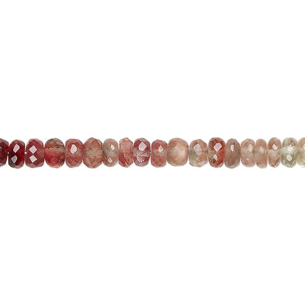 Andesine 1pkg1, hand-cut faceted rondelle bead 8 inch graduated 3x1mm-5x4mm image number 0