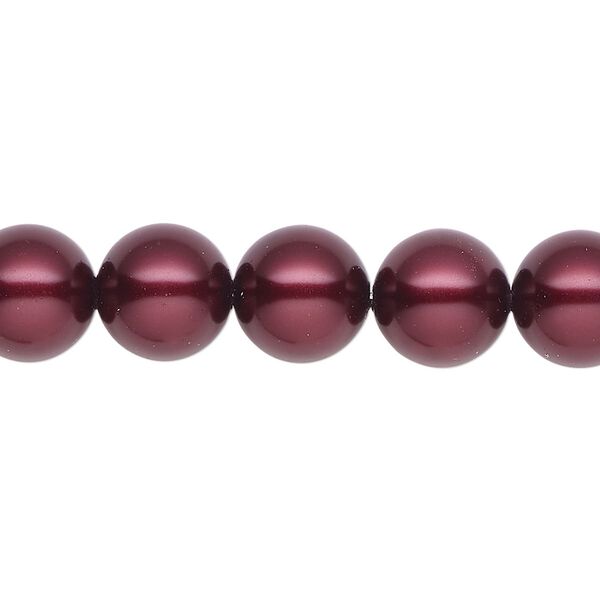 Pearl 2pk bordeaux, Celestial Crystal® 10mm round 15.5-16 inch image number 0