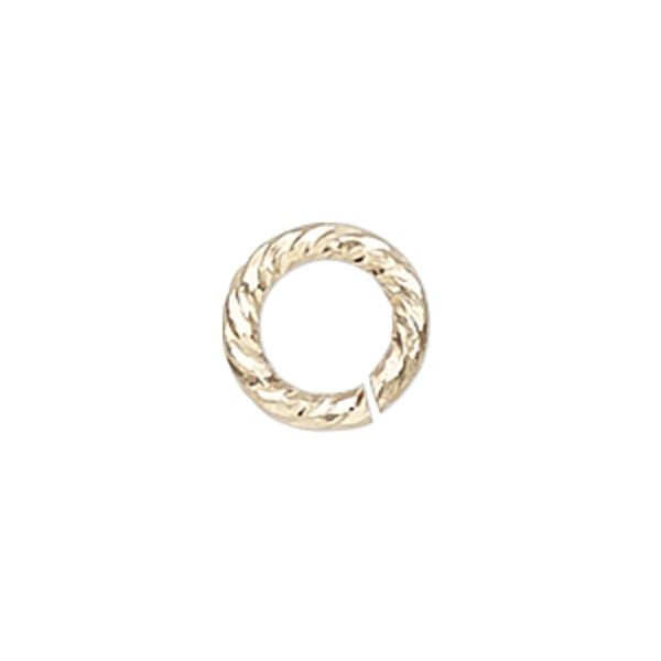 Jump ring, 14Kt gold-filled, 4mm diamond-cut round, 2.5mm inside diameter, 20 gauge. Sold per pkg of 20. image number 0