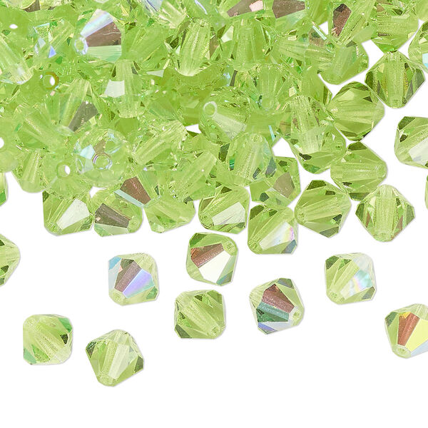 Bead 144pk limecicle AB, Preciosa Czech crystal 6mm bicone image number 0