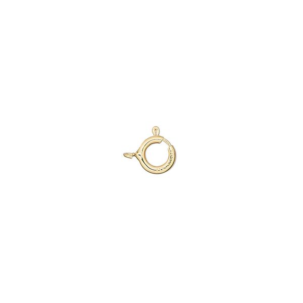 Clasp, springring, 14Kt gold-filled, 5.5mm with open loop. Sold per pkg of 10. image number 0