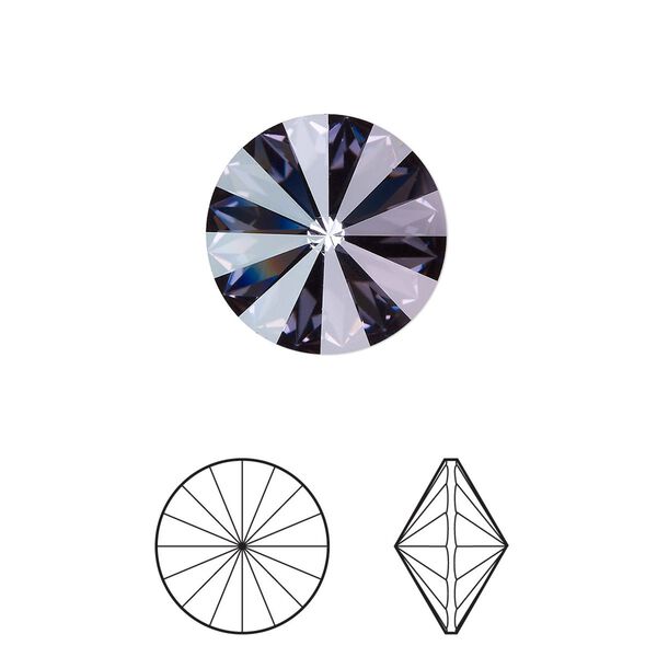 Chaton 4pk aquamarine antique pink foil back, Crystal Passions® 14mm rivoli 1122 image number 0