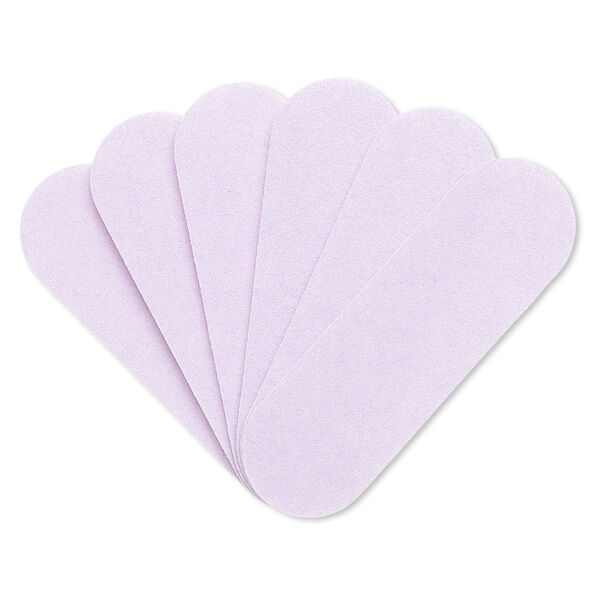 Sanding pad, abrasive and foam, light purple, 150 grit, 3x1-inch oval. Sold per pkg of 6. image number 0