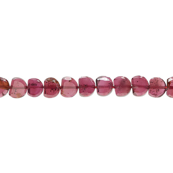 Rhodolite garnet 1pkg1, hand-cut faceted flat shield bead 15.5-16 inch 5x4mm-6x5mm image number 0