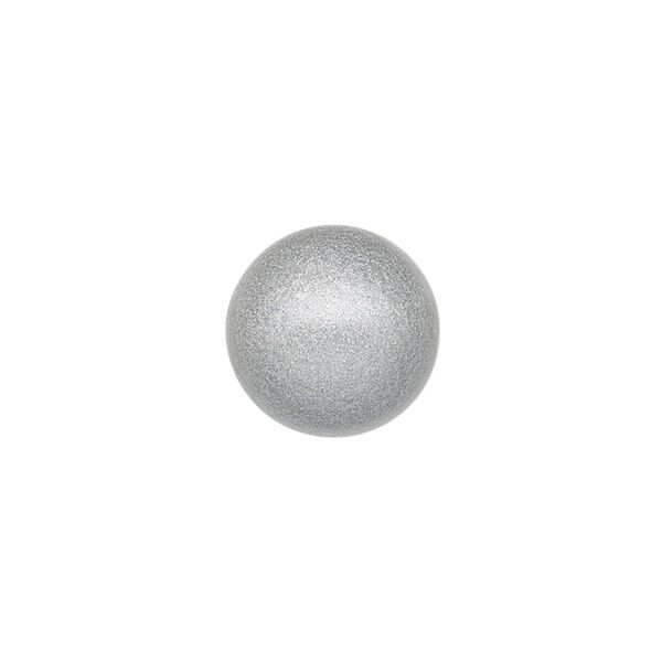 Chime, enamel and steel, matte silver, 14mm undrilled round ball. Sold individually. image number 0