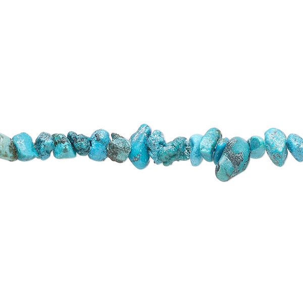 Bead, turquoise (dyed / waxed), mini to small chip, Mohs hardness 5 to 6. Sold per 15-1/2 to 16-inch strand. image number 0