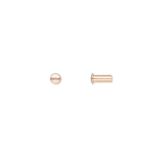 Rivet, copper, 5.5x3mm with 1.9mm shank. Sold per pkg of 100. image number 0