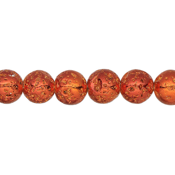 Lava rock 1pkg1, electrocoated round bead 15.5-16 inch 7-8mm image number 0