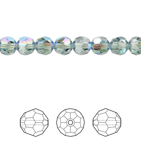 Bead 12pk erinite shimmer, Crystal Passions® 6mm round 5000 image number 0