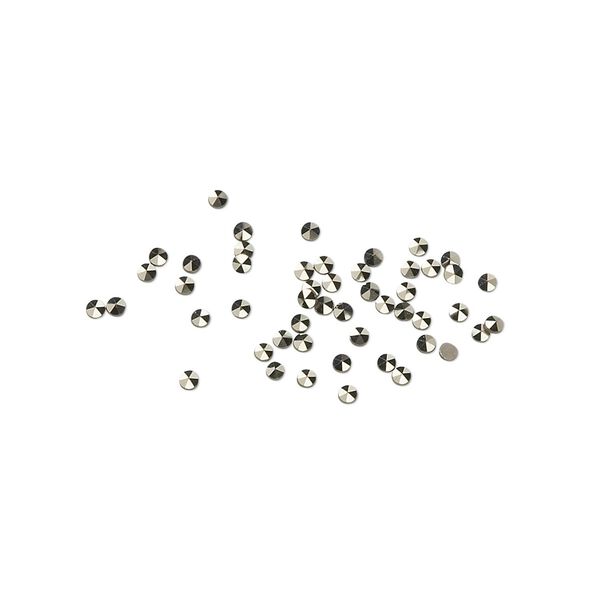 Marcasite 1pkg50, hand-cut flat back faceted round gem natural 1.5mm image number 0