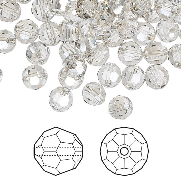 Bead 360pk crystal silver shade, Swarovski® 6mm round 5000 image number 0