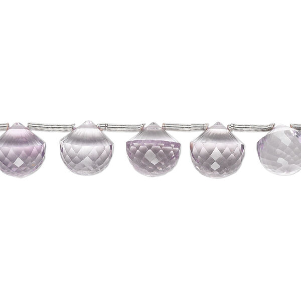 Lavender amethyst 1pkg5, hand-cut top-drilled faceted teardrop bead natural 7x7mm-8x8mm image number 0