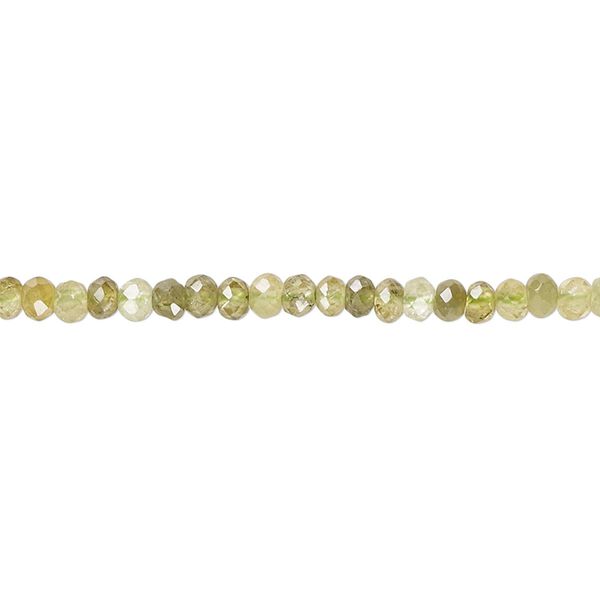 Grossularite garnet 1pkg1, faceted rondelle bead natural 15.5-16 inch 3x2mm image number 0