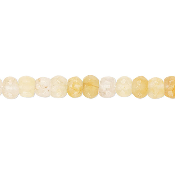 Yellow iron quartz 1pkg1, hand-cut faceted rondelle bead natural 14 inch 5x4mm-6x5mm image number 0