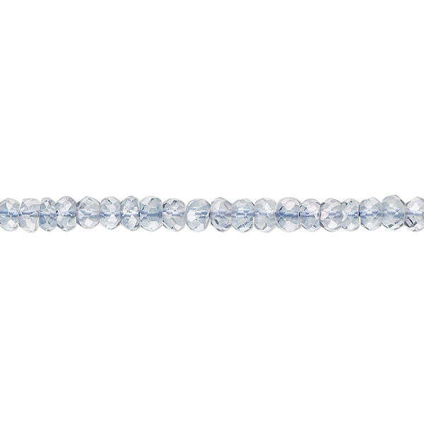 Quartz crystal 1pkg1, hand-cut faceted rondelle bead 14 inch 3x2mm-4x3mm image number 0