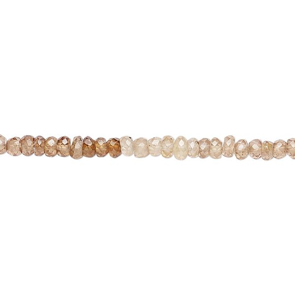 Zircon 1pkg1, hand-cut faceted rondelle bead 8 inch 3x1mm-4x2mm image number 0