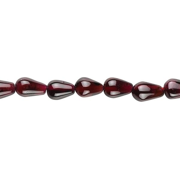 Garnet 1pkg1, hand-cut teardrop bead 15.5-16 inch 5x3mm-10x5mm image number 0